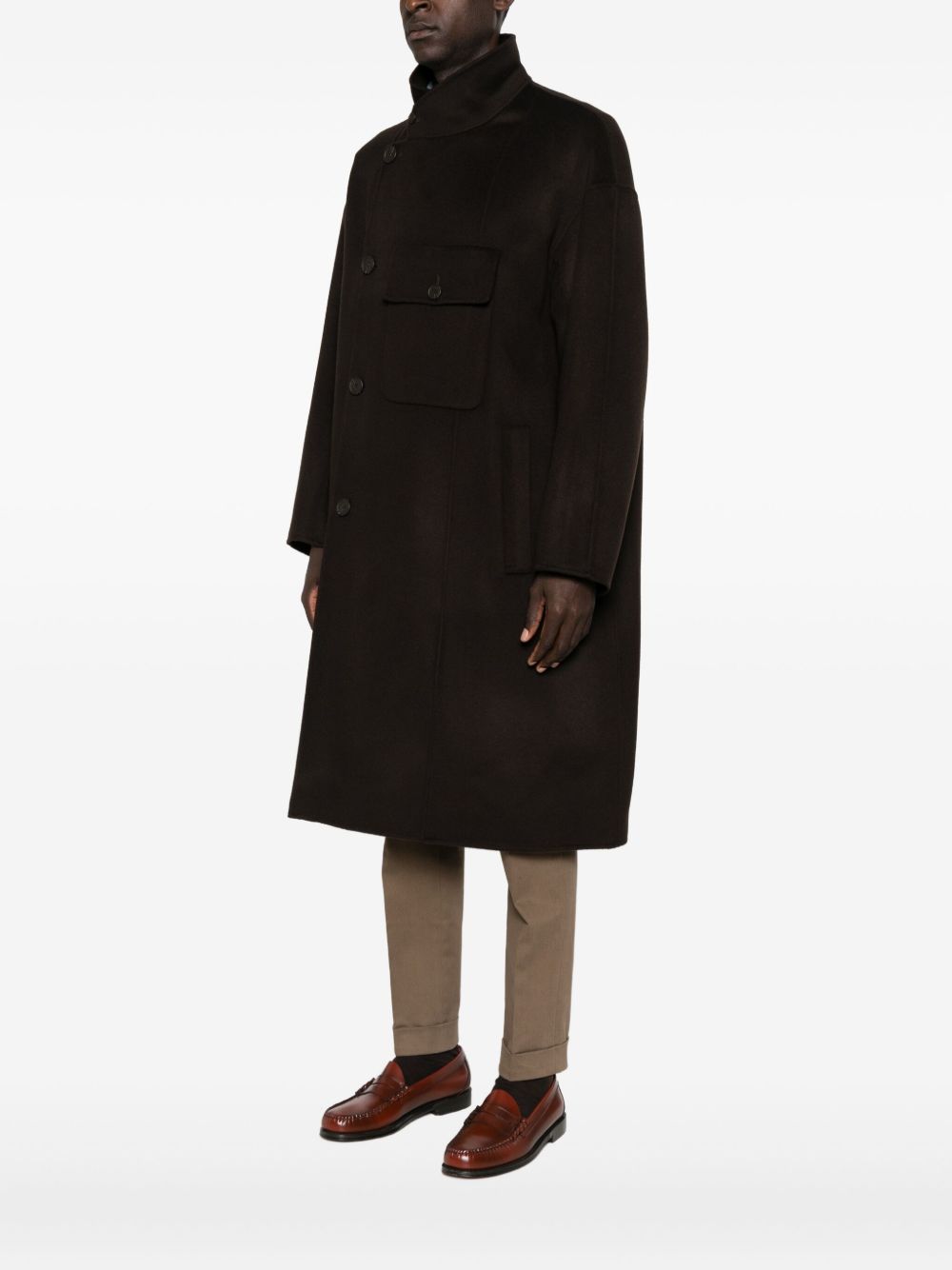EXCLUSIVITÉ EMPORIO ARMANI Trench-coat en laine marron