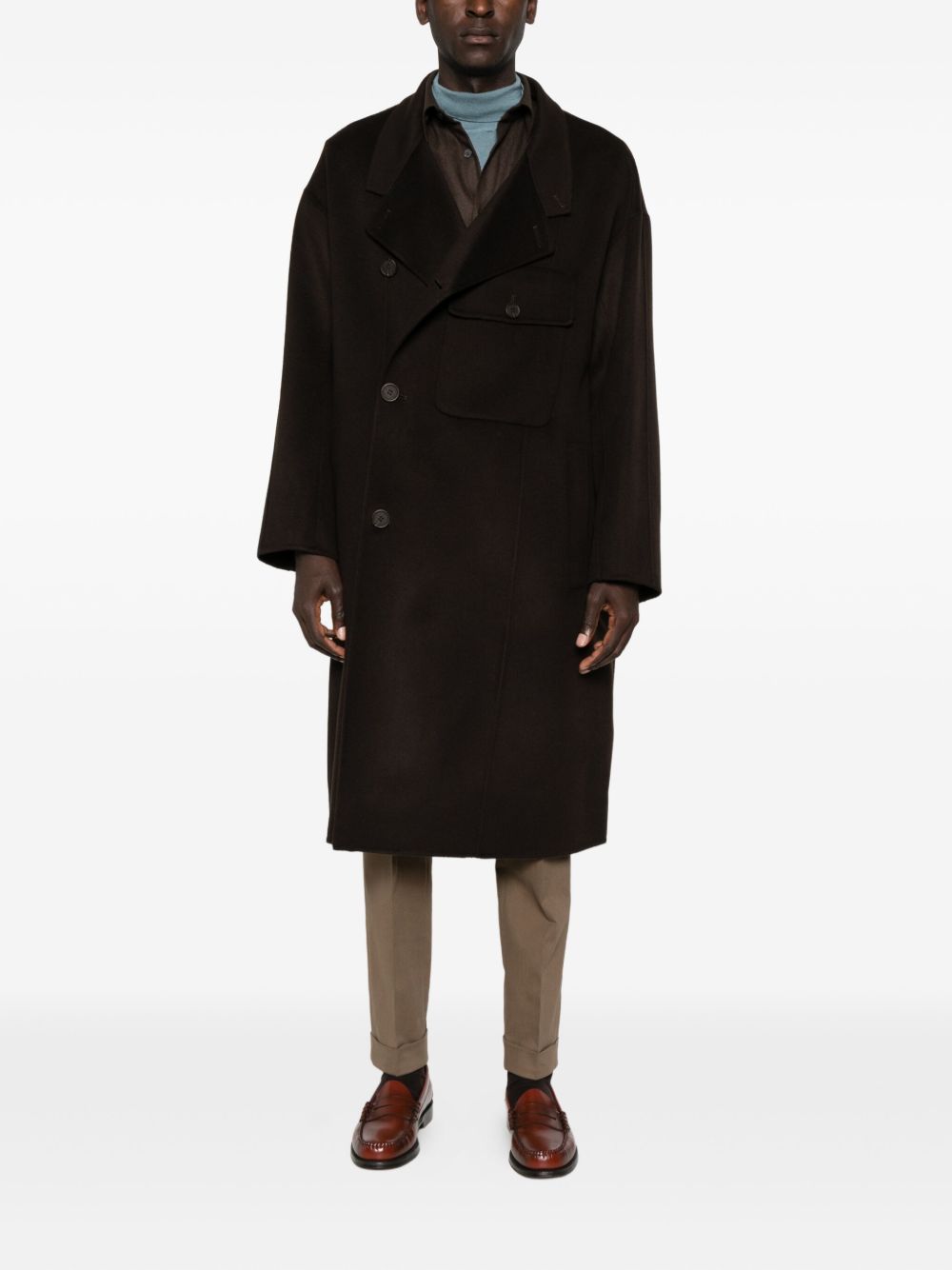 EXCLUSIVITÉ EMPORIO ARMANI Trench-coat en laine marron