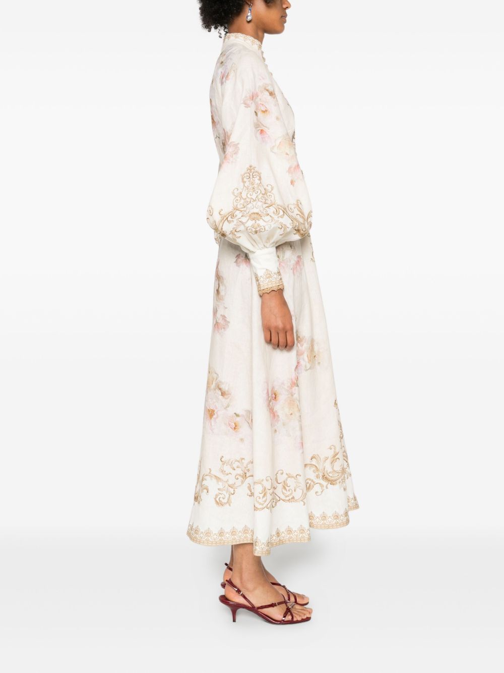 Robes Zimmermann Robe beige à imprimé floral