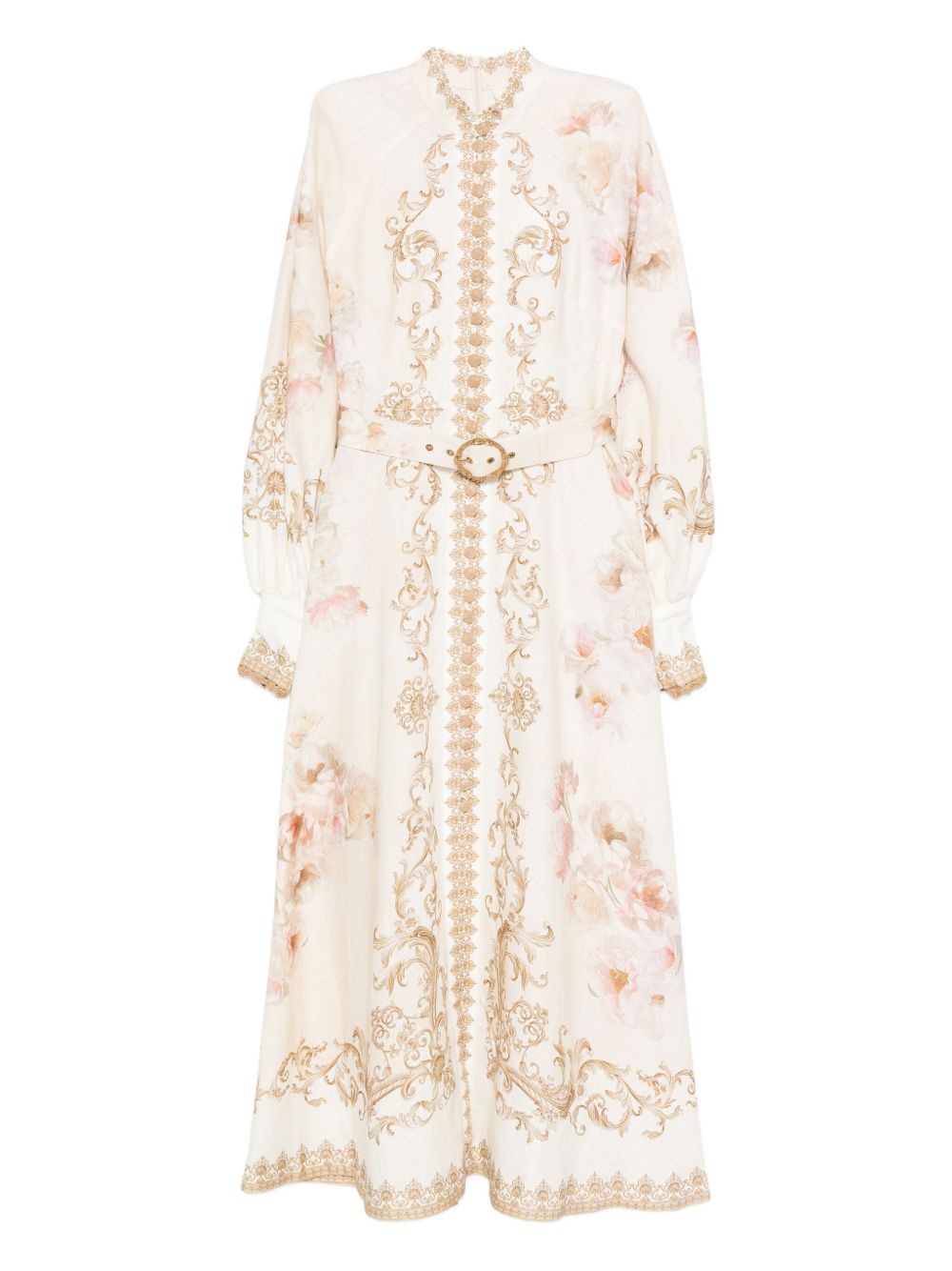 Robes Zimmermann Robe beige à imprimé floral