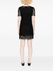 Ermanno Scervino Black Lace Short‑Sleeve Dress