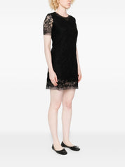 Ermanno Scervino Black Lace Short‑Sleeve Dress