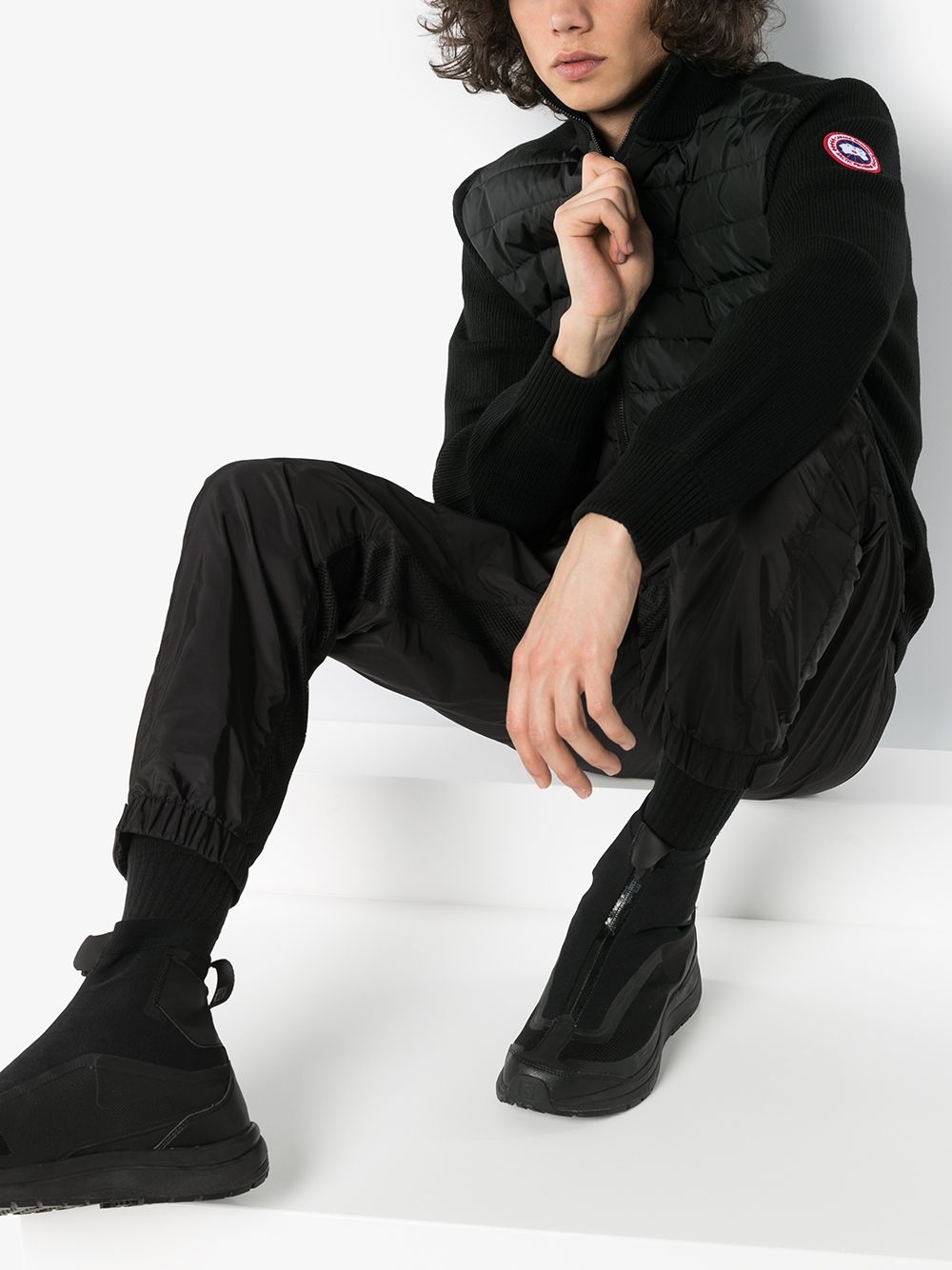 Canada Goose Coats Black HyBridge wool knit jacket