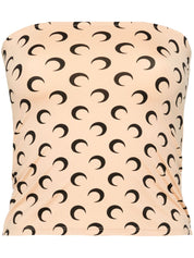 Marine Serre Top Beige silk nylon