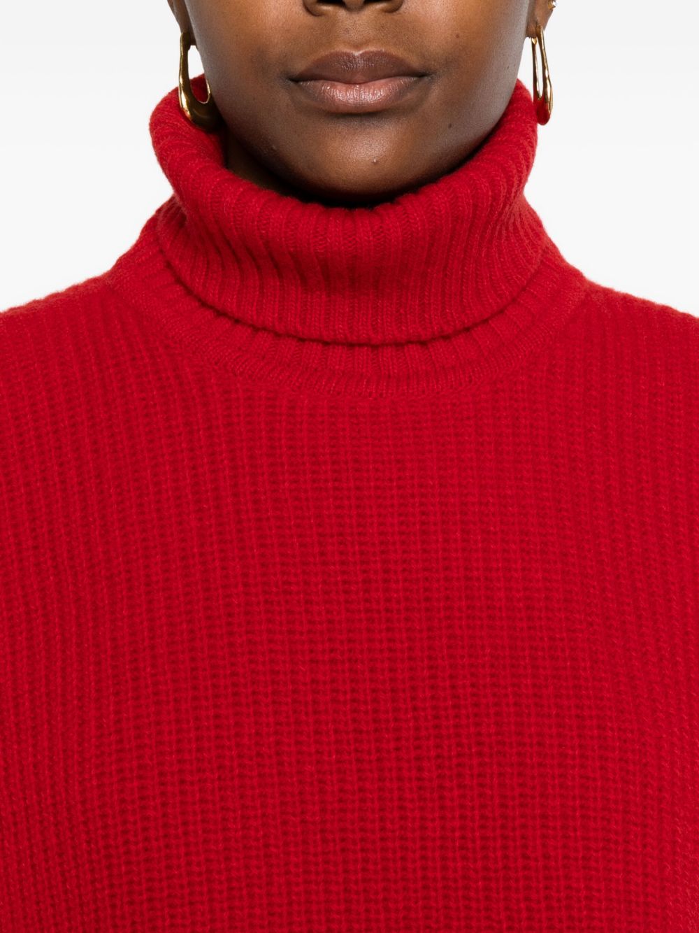 Red Wool Turtleneck Sweater — DAVANTINO