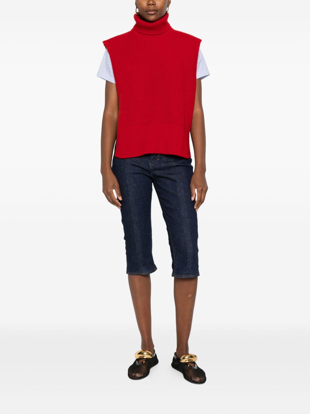 Red Wool Turtleneck Sweater — DAVANTINO