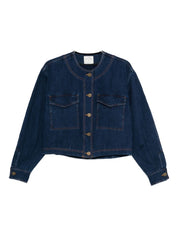Forte Forte Coats Blue denim cotton overshirt