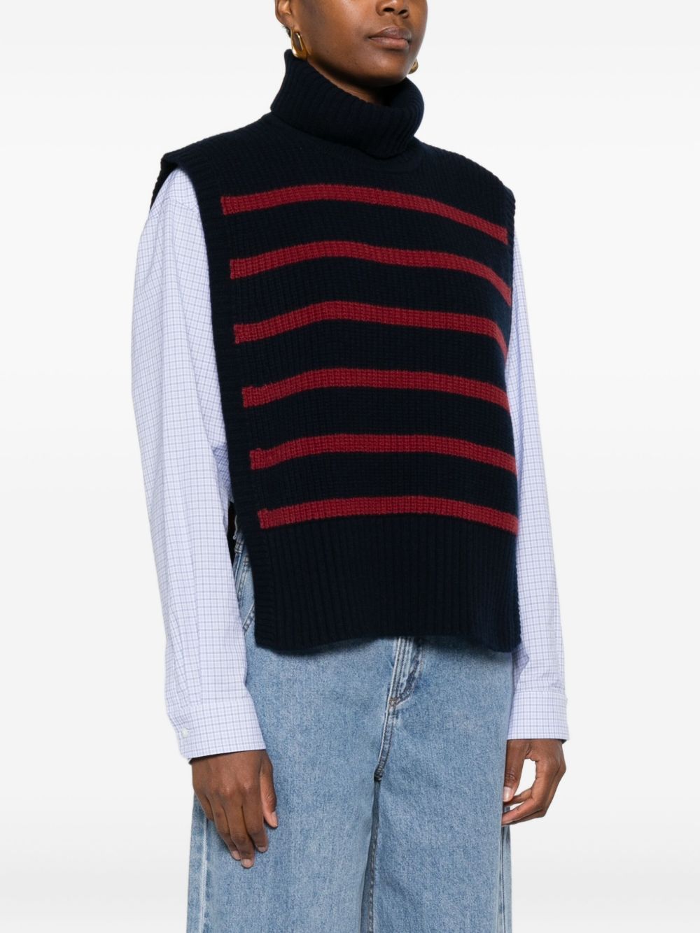 Blue Wool Turtleneck Sweater — DAVANTINO