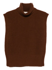 Brown Wool Turtleneck Sweater — DAVANTINO