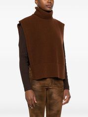 Brown Wool Turtleneck Sweater — DAVANTINO
