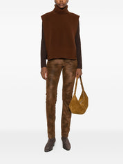 Brown Wool Turtleneck Sweater — DAVANTINO