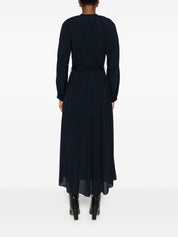 Forte Forte Dresses Blue — Navy Tie‑Neck Crepe Dress