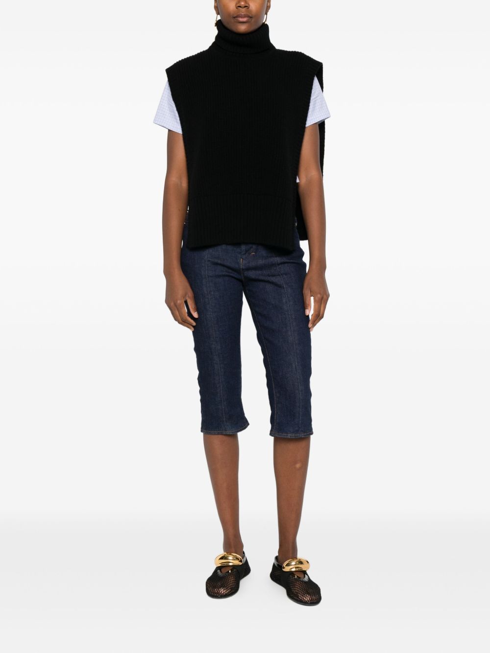 Black Wool Turtleneck Sweater — DAVANTINO