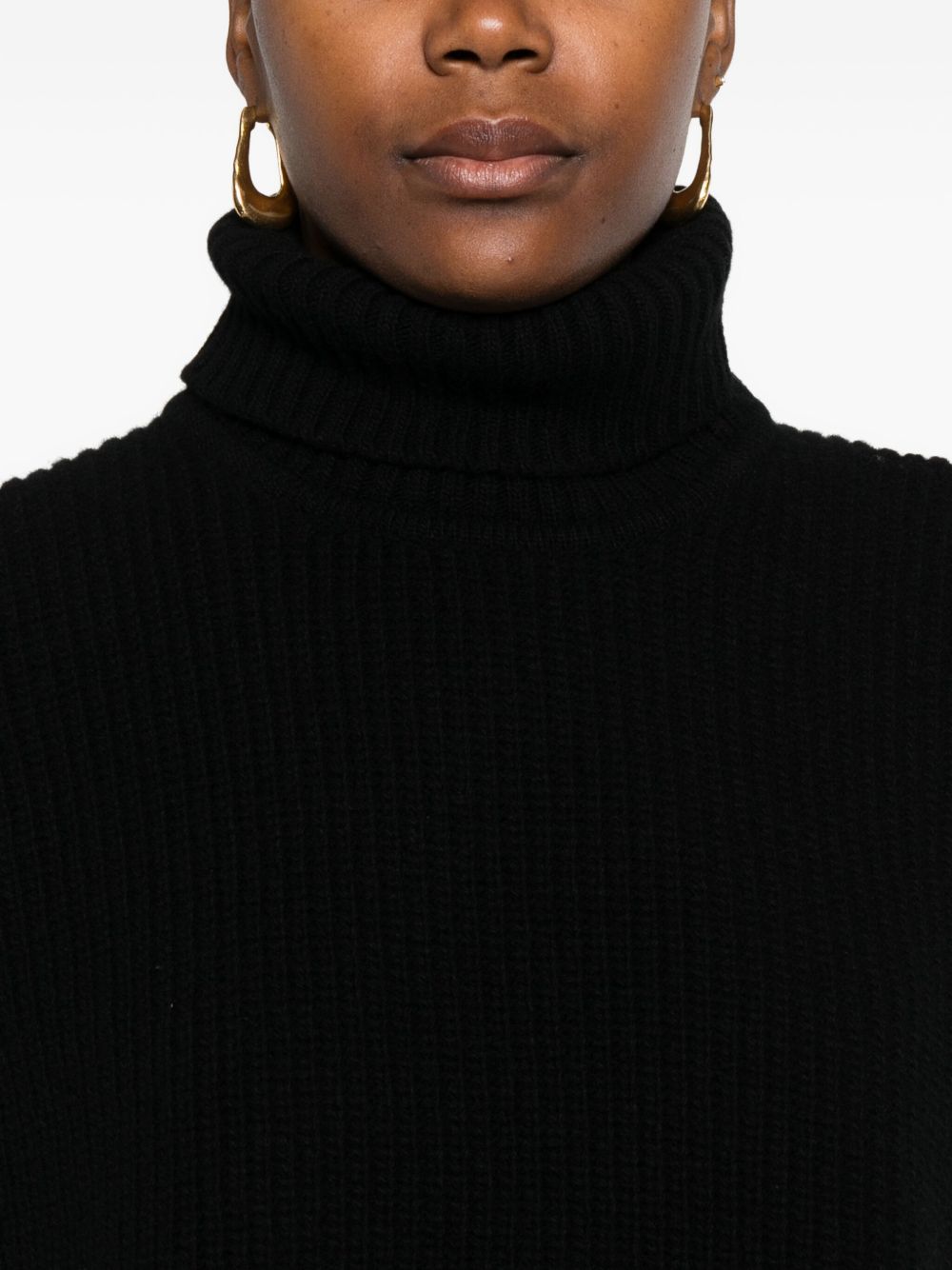 Black Wool Turtleneck Sweater — DAVANTINO