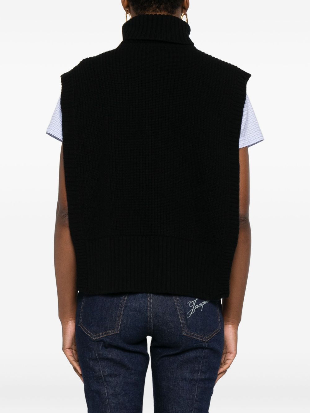 Black Wool Turtleneck Sweater — DAVANTINO