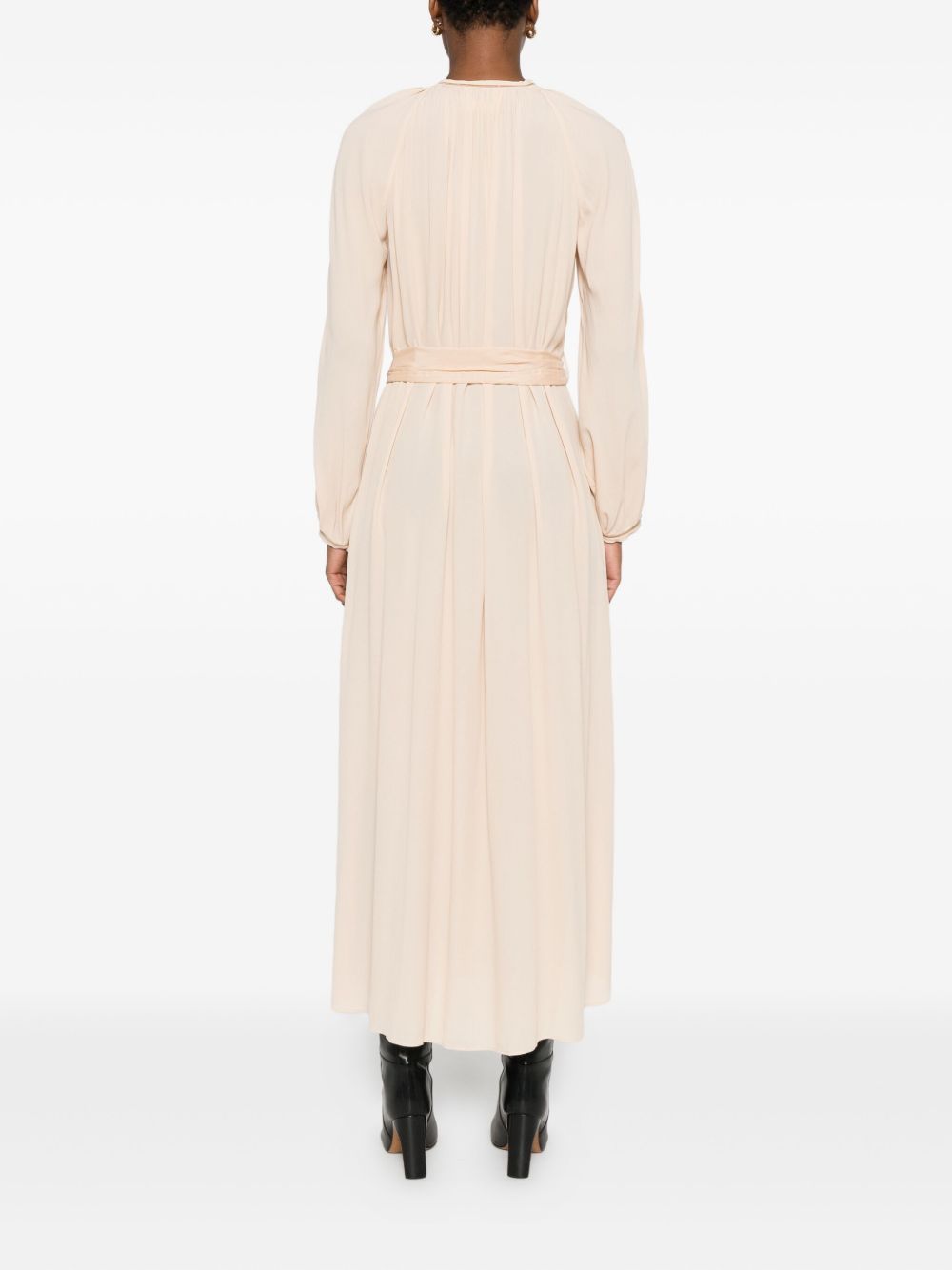 Forte Forte Crepe de Chine Long Dress — Beige