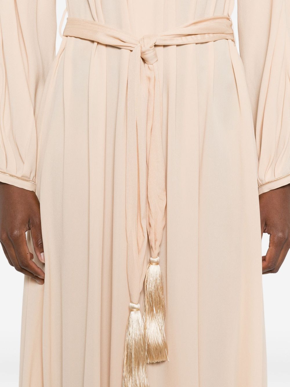 Forte Forte Crepe de Chine Long Dress — Beige