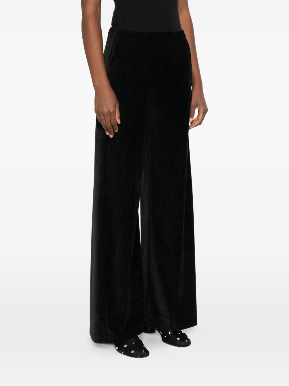 Black Velvet Trousers — Forte Forte High‑Waist Wide Leg