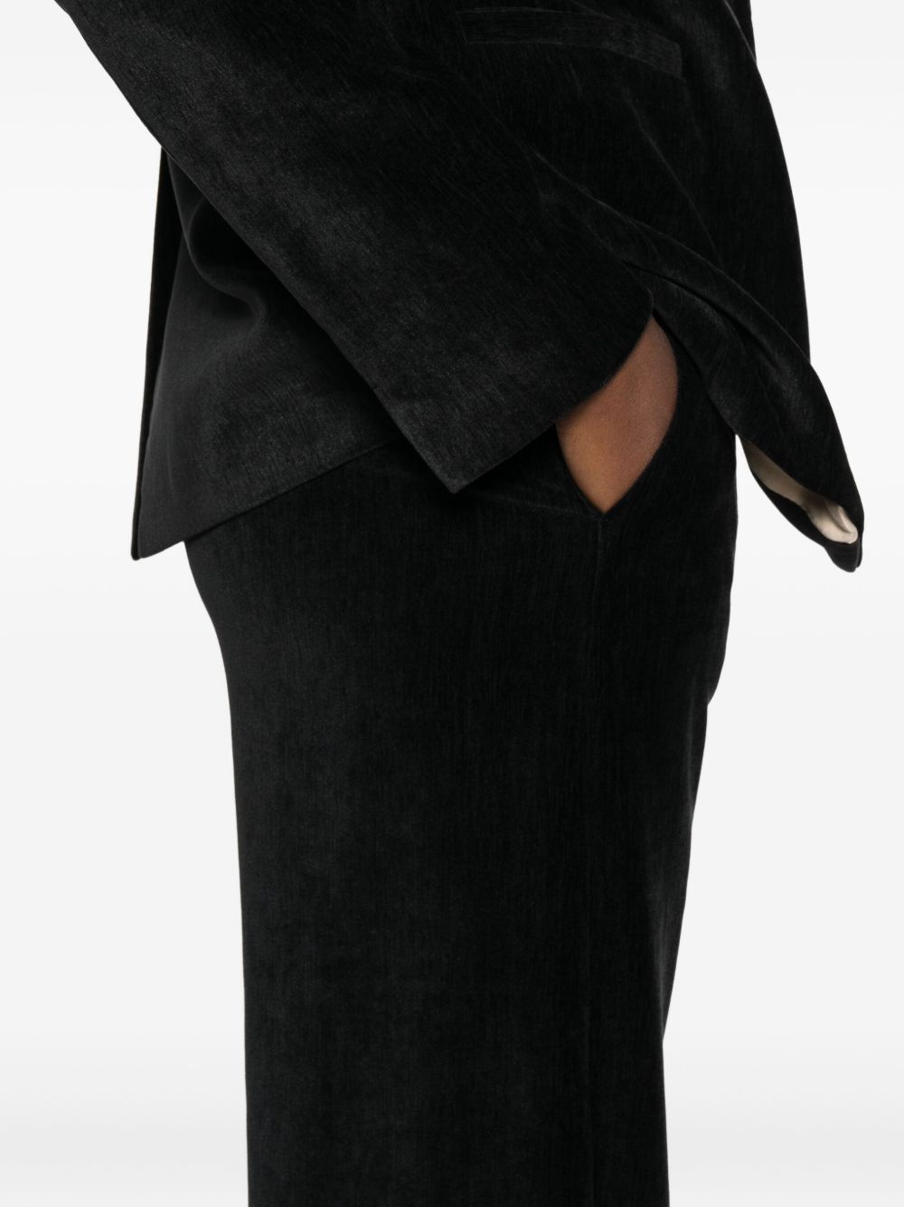 Black Velvet Trousers — Forte Forte High‑Waist Wide Leg
