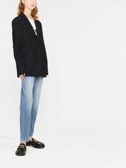 Vestes fermées en laine mélangée noire