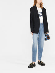 Vestes fermées en laine mélangée noire