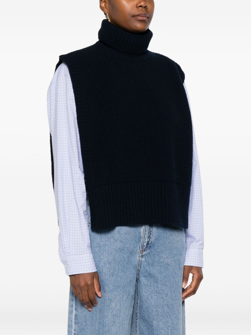 Blue Wool Turtleneck Sweater — DAVANTINO