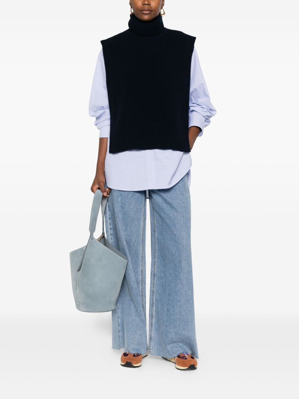 Blue Wool Turtleneck Sweater — DAVANTINO