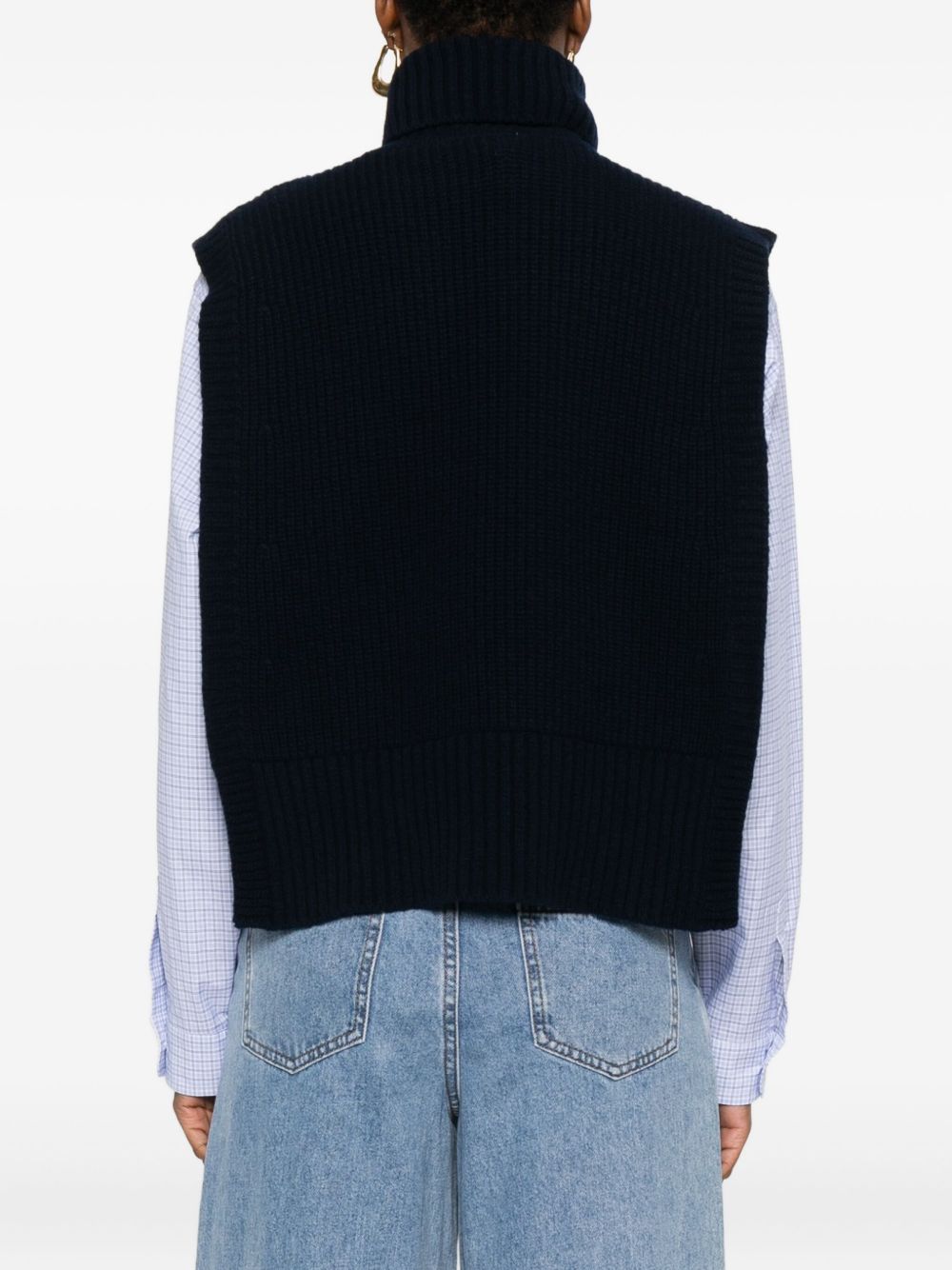 Blue Wool Turtleneck Sweater — DAVANTINO