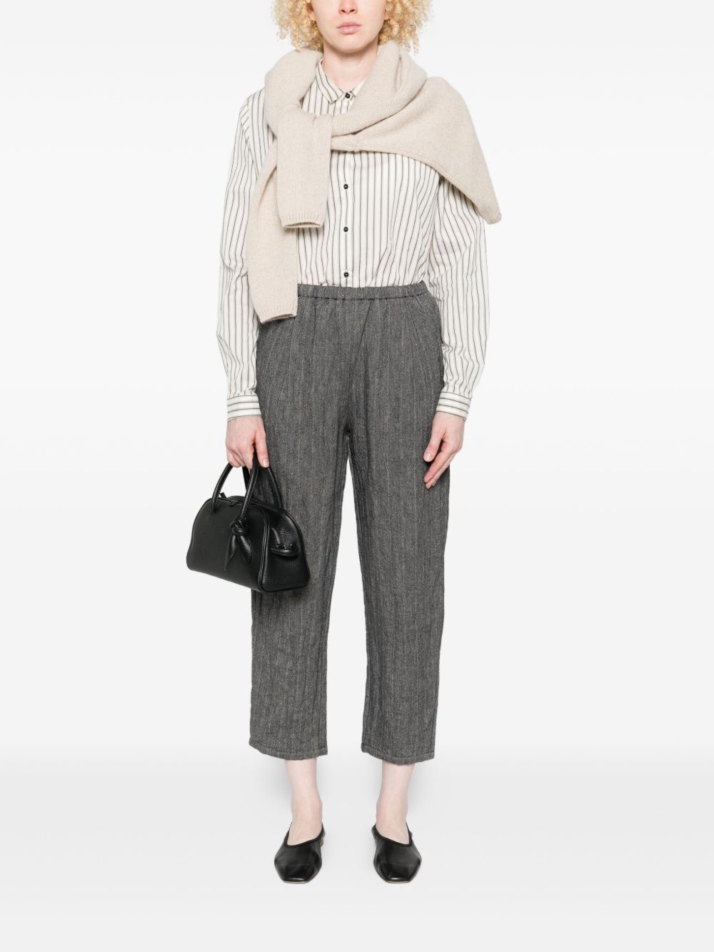 Apuntob Trousers Beige wool and linen blend