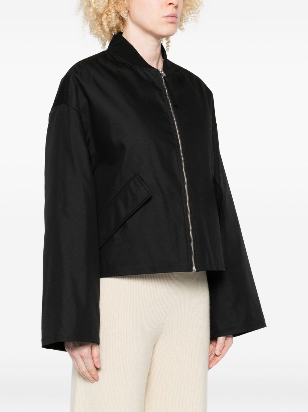 Veste bomber courte noire en coton mélangé Closed Coats