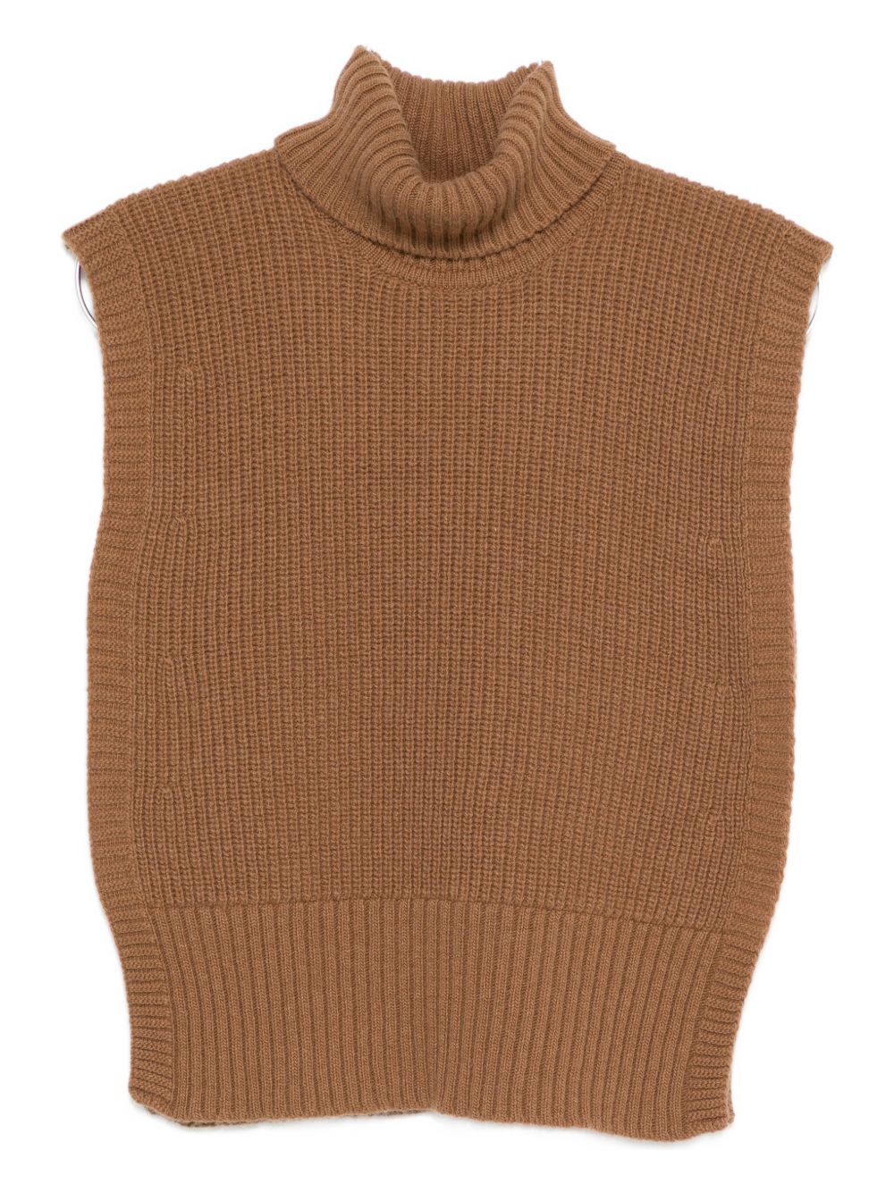 Camel Wool Turtleneck Sweater — DAVANTINO