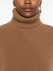 Camel Wool Turtleneck Sweater — DAVANTINO