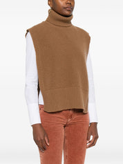 Camel Wool Turtleneck Sweater — DAVANTINO