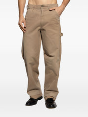 Maison Margiela Beige Cotton Trousers — Straight Herringbone