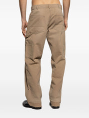 Maison Margiela Beige Cotton Trousers — Straight Herringbone