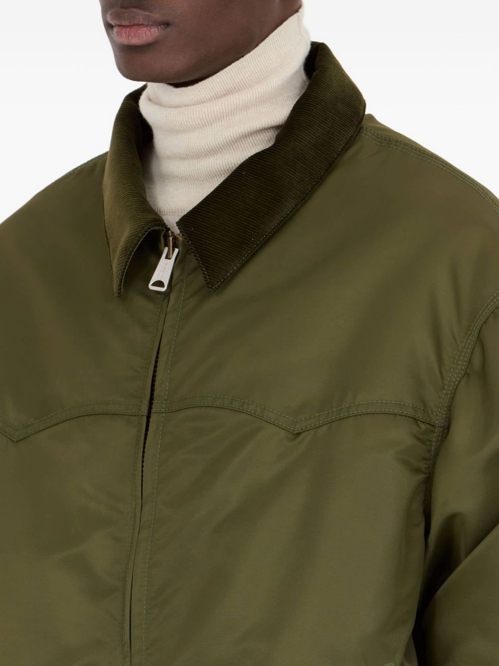 Maison Margiela Coats Green zip-front bomber jacket