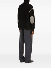 Maison Margiela Black Wool Half‑Zip Sweater