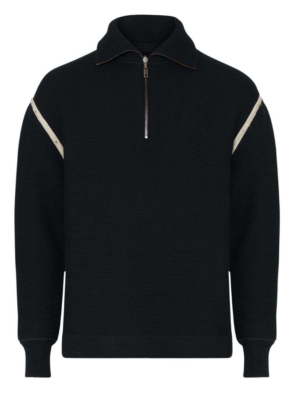 Maison Margiela Black Wool Half‑Zip Sweater