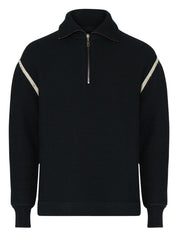 Maison Margiela Black Wool Half‑Zip Sweater