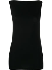 Top Wolford negro sin mangas de mezcla de seda