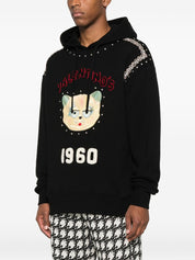 Valentino Sweaters Black embroidered cotton hoodie