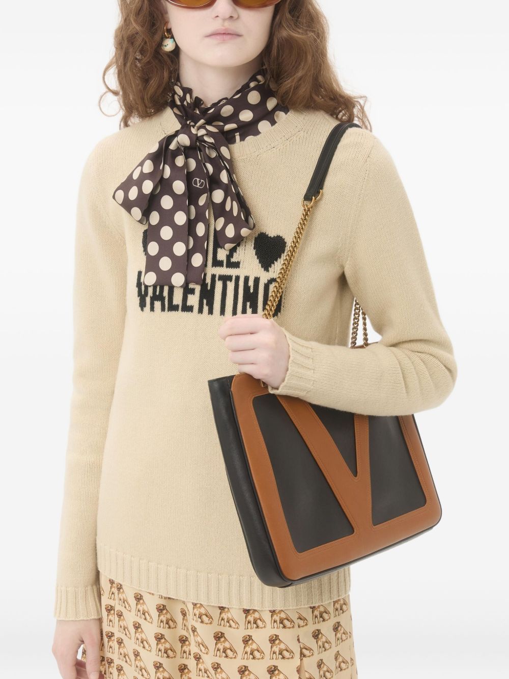 Valentino Sweaters Beige wool crew neck
