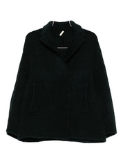 Dark Green BOBOUTIC Coat — Double‑Breasted Elegance