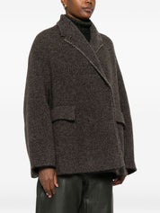 Brown Herringbone Coat — Tailored Notch Lapel Jacket