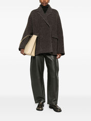 Brown Herringbone Coat — Tailored Notch Lapel Jacket