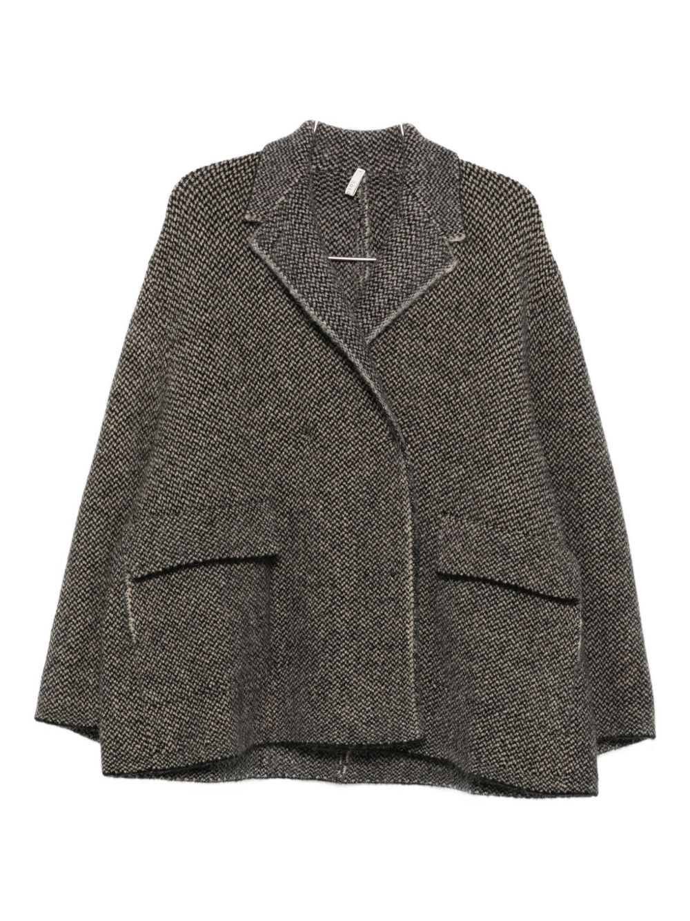 BOBOUTIC Black Herringbone Coat — Tailored Winter Jacket