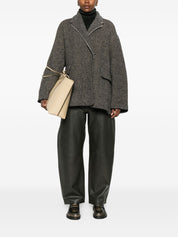 BOBOUTIC Black Herringbone Coat — Tailored Winter Jacket