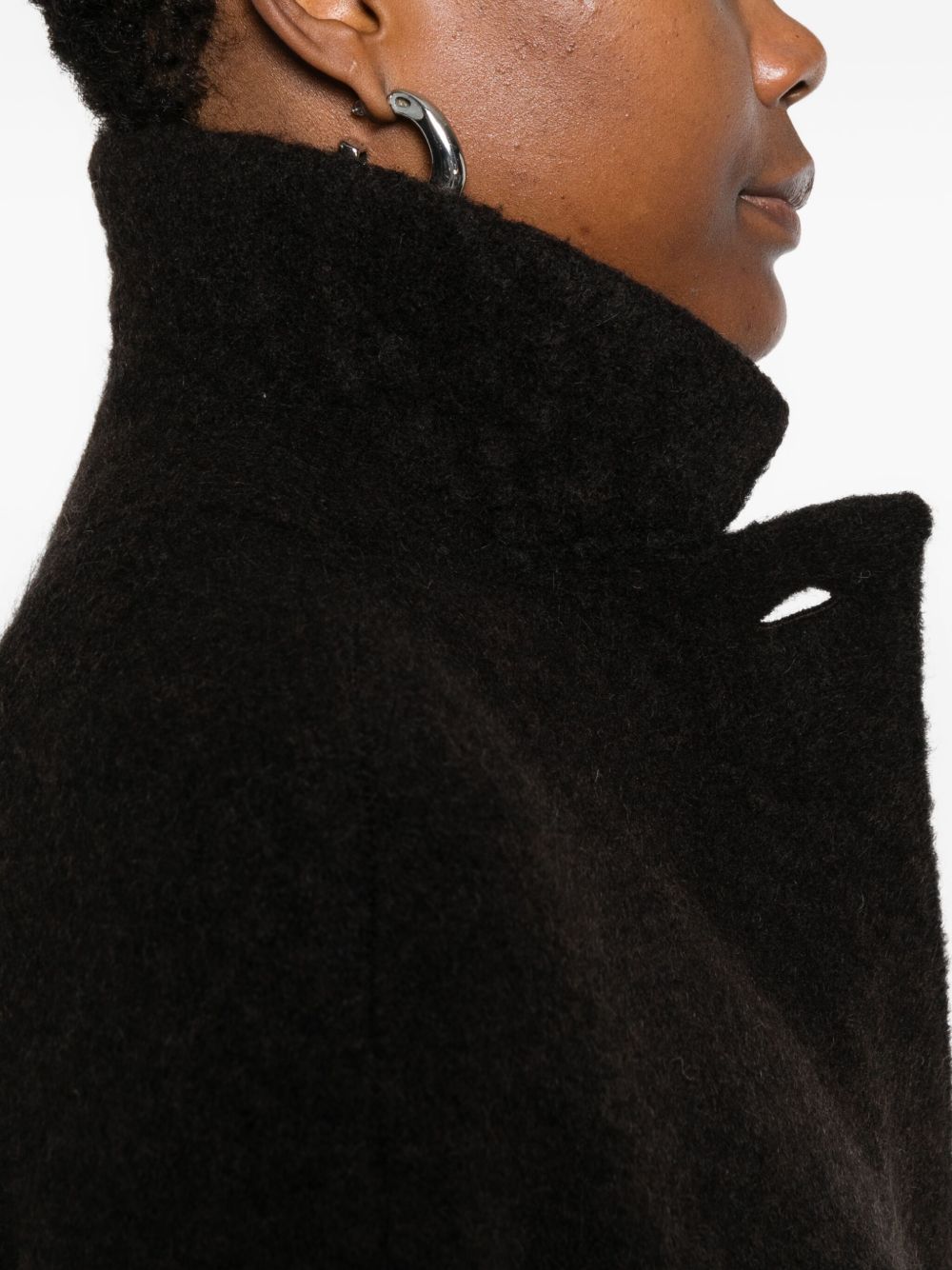 Brown Wool Texture Coat — BOBOUTIC Elegant Jacket