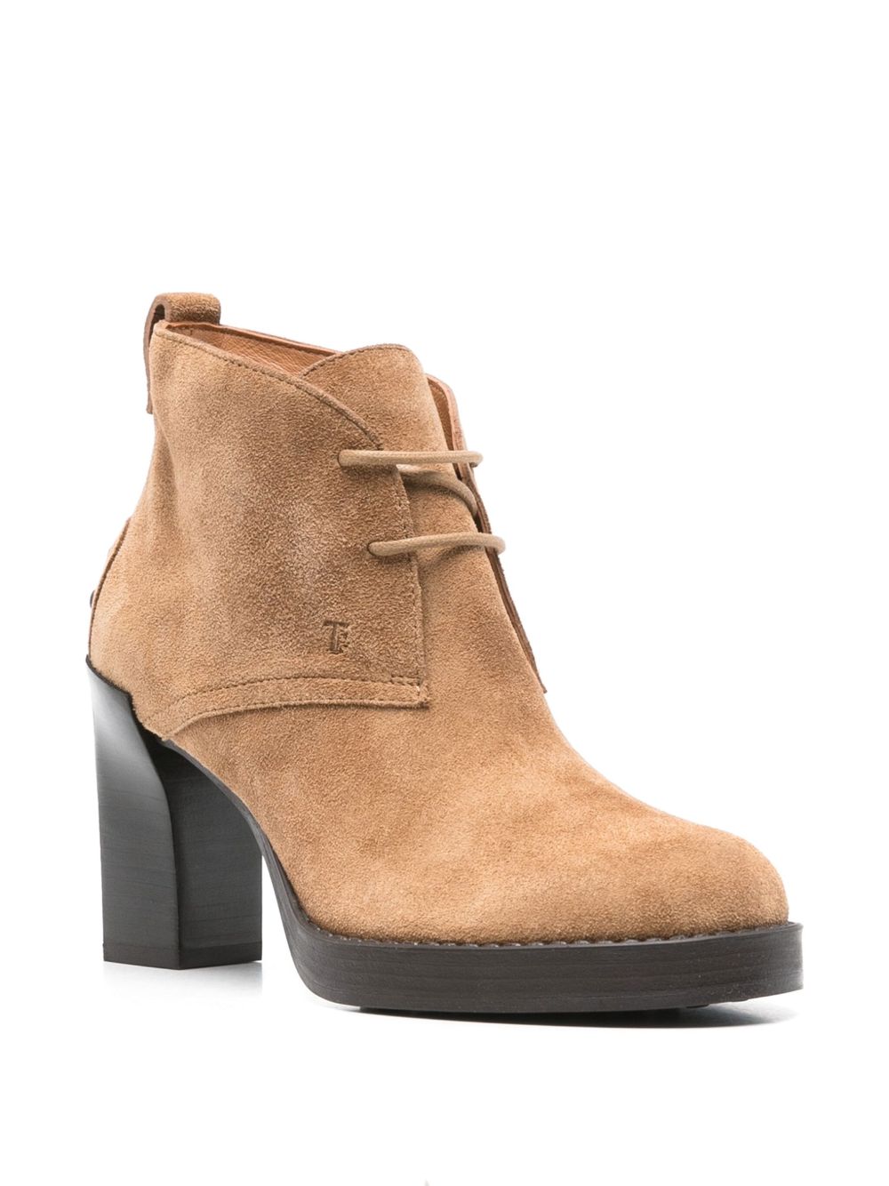 Tod's Boots Camel — Suede Lace‑Up Boots for Women
