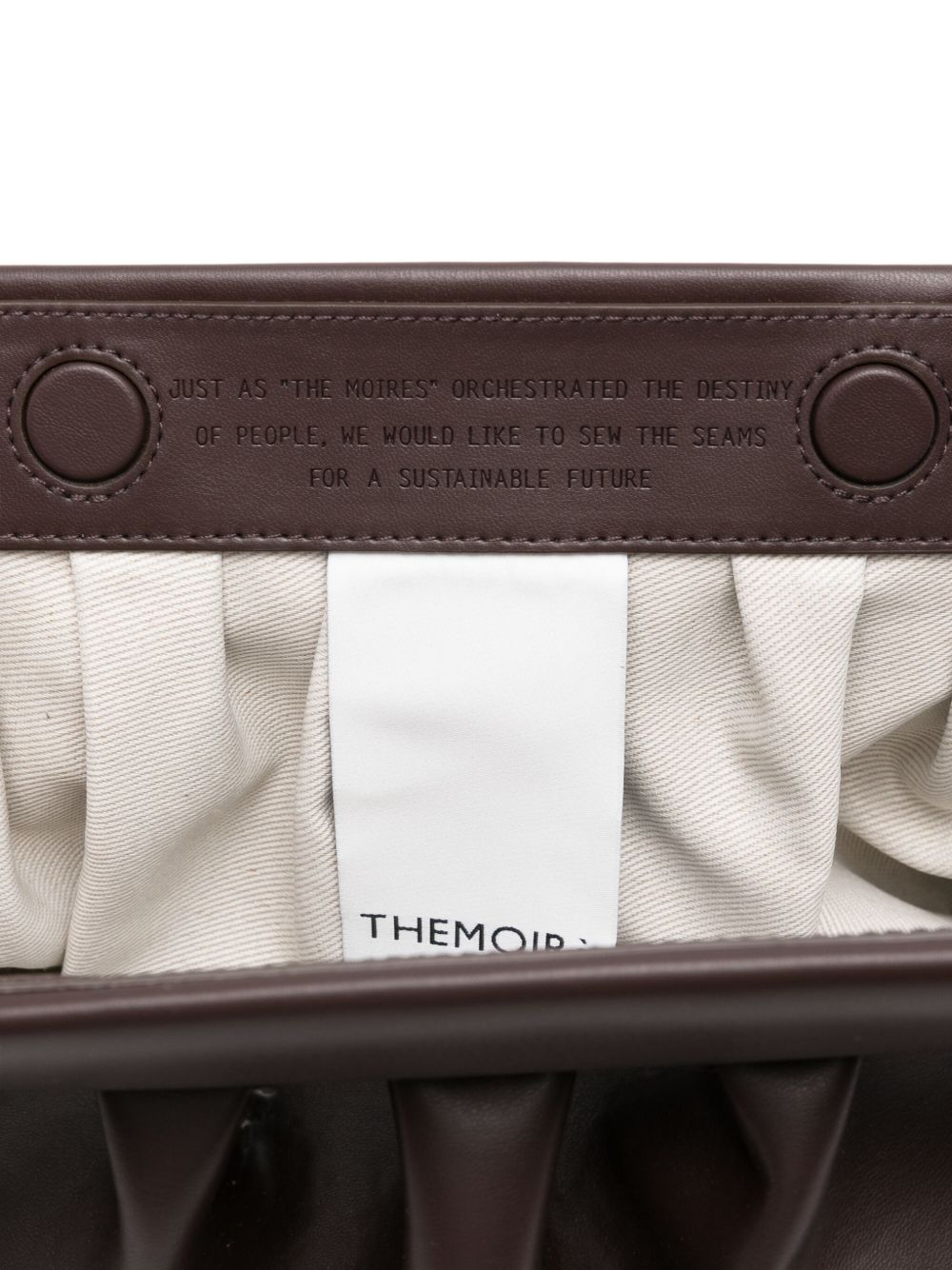 Themoire' Bags.. Brown pleated clutch